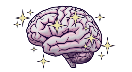 Isolated Brain with Sparkles