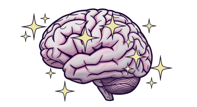 Isolated Brain with Sparkles