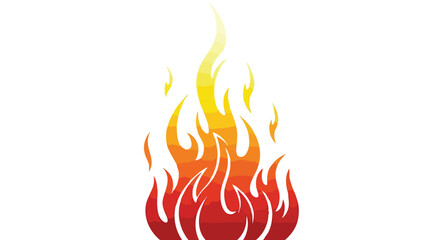 Stylized blaze illustration with a gradient of warm colors, conveying energy and intensity on a clear backdrop, ideal for designs