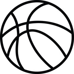 basketball outline vector illustration on white background