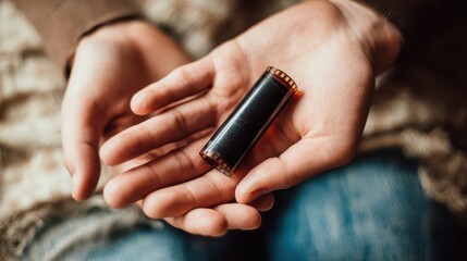 A  canister held gently in two hands.