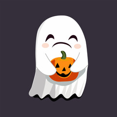 halloween pumpkin with ghost