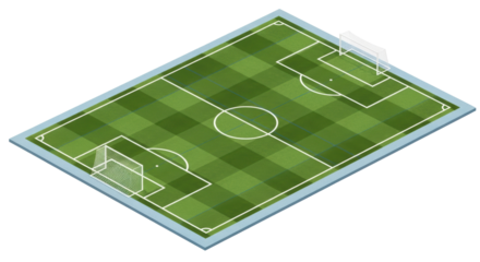 Isolated Soccer Field Isometric View