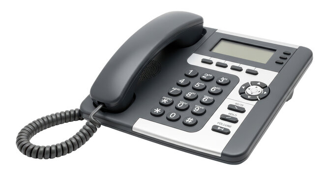 Isolated Grey Landline Phone