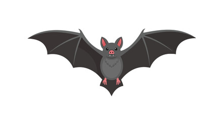 Fototapeta premium Cartoon Bat Illustration with Wide Wingspan, Perfect for Halloween and Spooky Season Themed Designs and Creative Projects