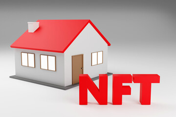 NFT non-fungible tokens concept. Investing cryptocurrencies in digital collections 3d illustration