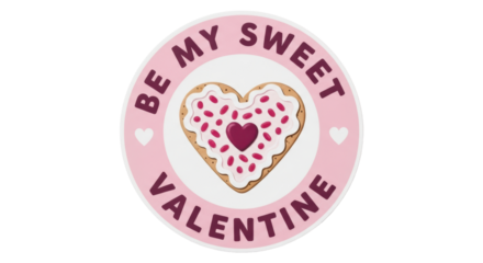 Isolated Be My Sweet Valentine Sticker