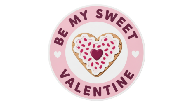 Isolated Be My Sweet Valentine Sticker - Powered by Adobe