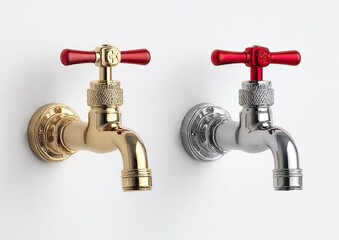 Two antique-style garden taps
