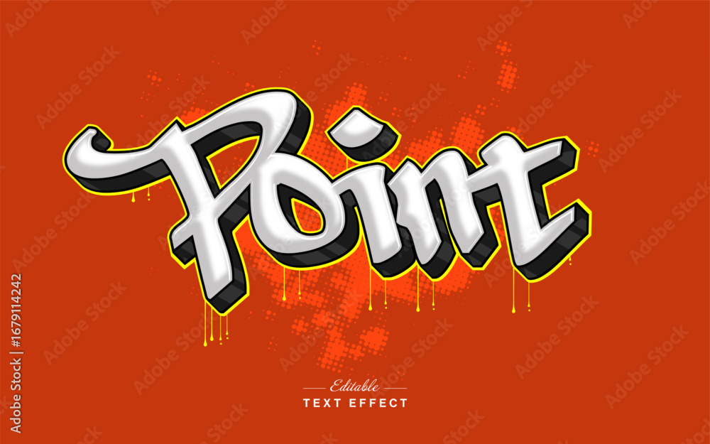 Poster graffiti text effect point editable font style