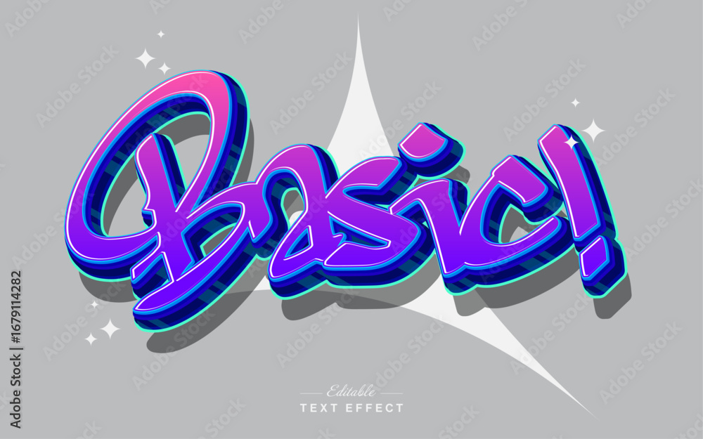 Poster graffiti text effect basic editable font style