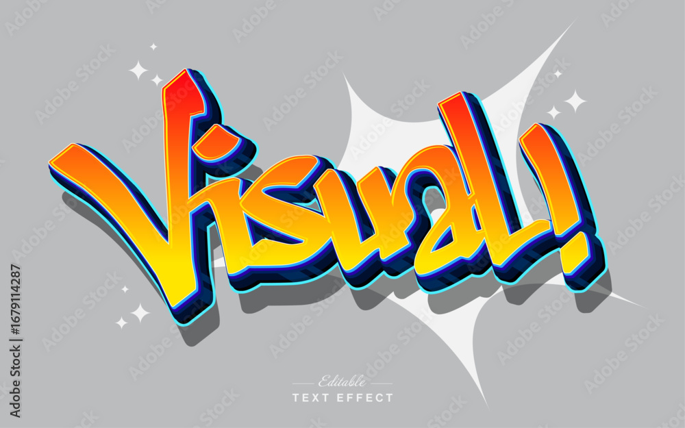 Poster graffiti text effect visual editable font style