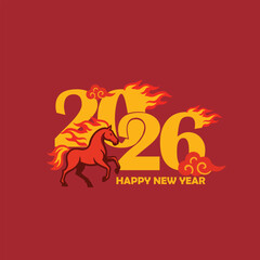 happy 2026 new year,, fire horse chinese new year