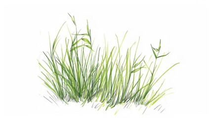 Obraz premium Close-Up of Lush Green Flora: Isolated Moss & Leaf Texture on White Background for Nature Design