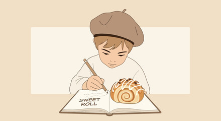 Young Artist Captures The Essence Of Delicious Sweet Roll In Charming Illustration