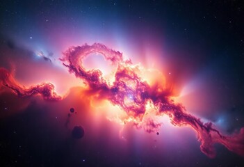 Vast, star-filled nebula with swirling cosmic dust and distant galaxies,  night sky,  digital art