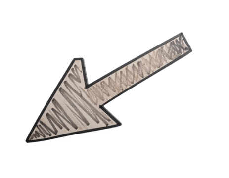 hand drawn arrow on transparent background