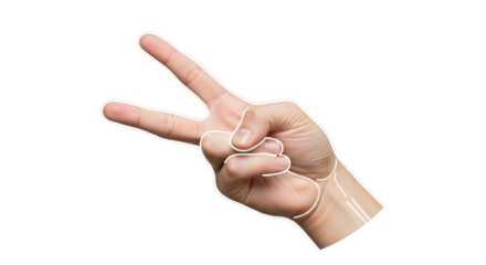 Isolated Hand with Peace Sign