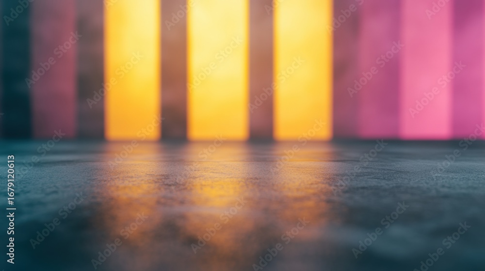 Poster colorful abstract background with reflections in a modern setting