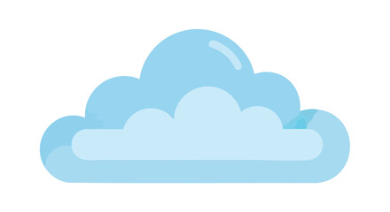 Stylized Blue Cloud Illustration Presenting a Serene and Calm Aesthetic Atmosphere in Weather Representation on a White Background