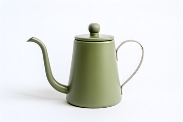 Fototapeta premium Olive Green Pour Over Coffee Kettle with Long Spout Elegant Brewing Tool for Specialty Coffee Lovers and Baristas