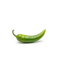 Fresh green chilli pepper isolated on white background
