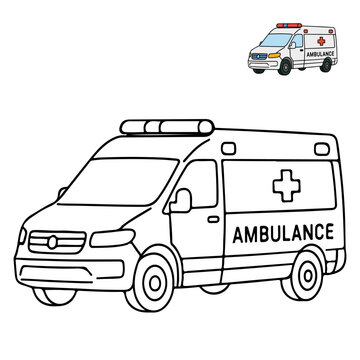 ambulance Transportation Coloring Pages for Children