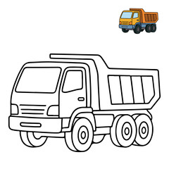 Dump Truck Transportation Coloring Pages for Children
