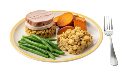 Isolated Thanksgiving Dinner Plate