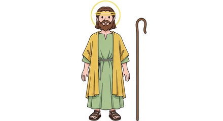 Obraz premium Isolated Cartoon Saint Joseph