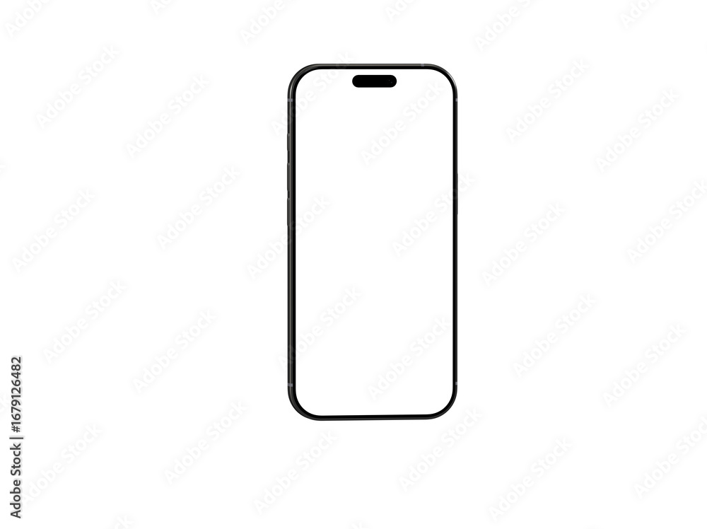 Poster clean vector illustration of a modern smartphone with a blank screen, perfect for app presentations 
