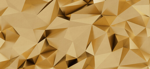 High-resolution image of an abstract gold geometric low poly background. Perfect for presentations, websites, and design projects.