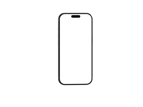 Clean vector illustration of a modern smartphone with a blank screen, perfect for app presentations or website designs.  Easy to use and customize.