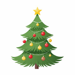 Weihnachtsbaum mit Kugeln und Stern