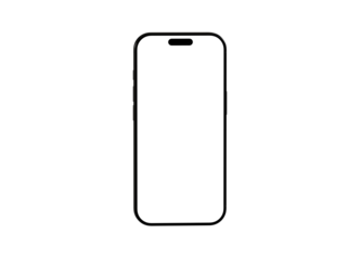 Clean outline illustration of a modern smartphone. Perfect for app icons, websites, and presentations.
