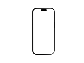 Clean outline illustration of a modern smartphone. Perfect for app presentations or mobile device concepts.