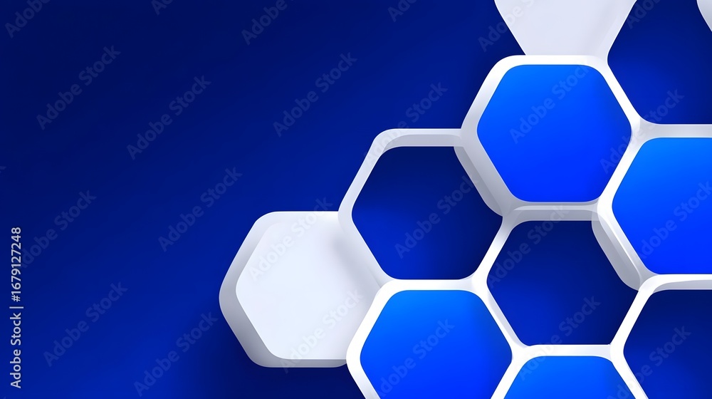 Aufkleber a minimalistic, futuristic-looking background composed of white hexagonal shapes arranged in a symme