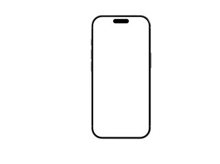 Clean, minimalist mockup of a modern smartphone with a blank screen. Ideal for app presentations or website designs.