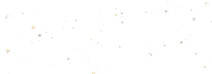 Winter holiday background with gold stars and silver snowflakes. Perfect for cards, banners, and websites.