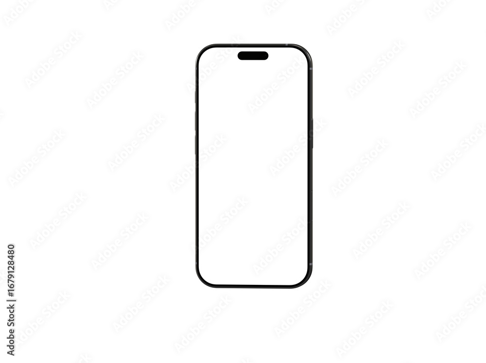 Poster high-quality image of a modern smartphone with a blank screen, perfect for app presentations or webs
