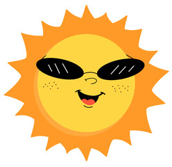 Cool Sun Cartoon with Sunglasses Illustration