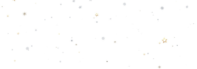 Festive background with gold stars and silver snowflakes. Perfect for holidays.