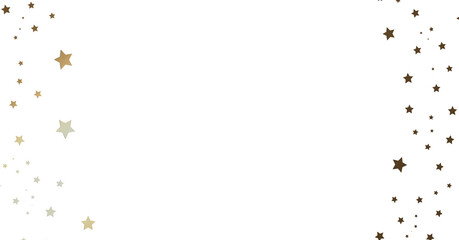 Gold and Brown Stars Scattered on White