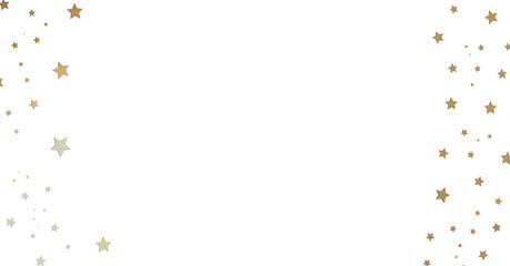 Gold and Silver Stars on White Background