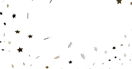 Gold, Silver, Black Stars Confetti