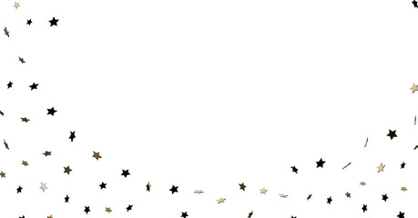 Fototapeta premium Gold and Black Star Confetti Border