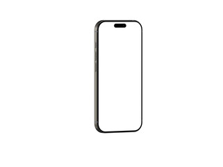 High-quality photo of a modern smartphone with a blank screen, perfect for app presentations or website designs.  Clean, minimalist design.