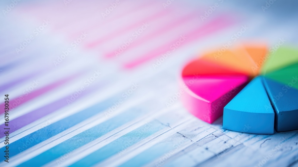 Poster creative color palette with vibrant shapes and design patterns on paper