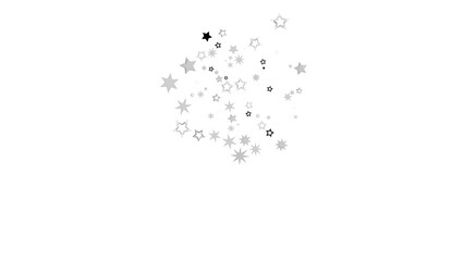 White background with many grey and black stars. Perfect for festive designs.