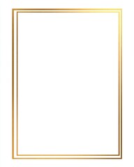 Gold double-line rectangle frame on white background
